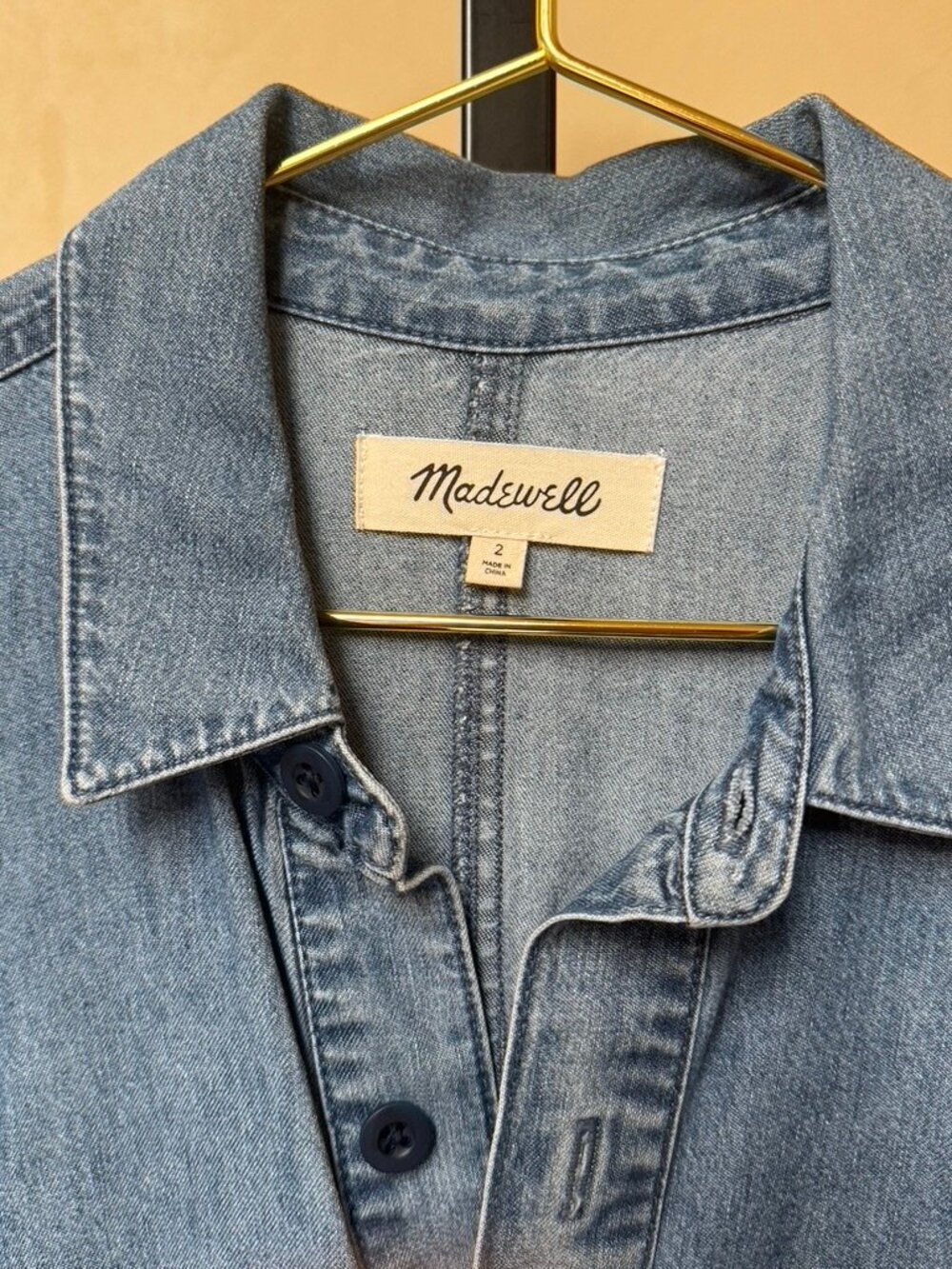 Madewell Tie-Waist Shirtdress: Denim Edition: Size 2 - Picture 5 of 10